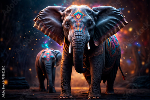 elephant with beautiful background