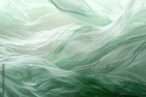Floating pastel mint silk fabric background. Textile background.