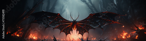 A creature with the wings of a bat and the body of a spider