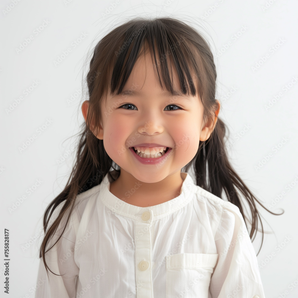 楽しそうに笑う5才の女の子 楽しそうに笑う5才の女の子