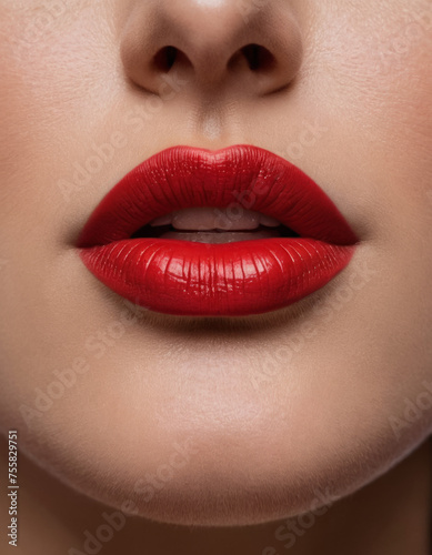beautiful red lips, lipstick