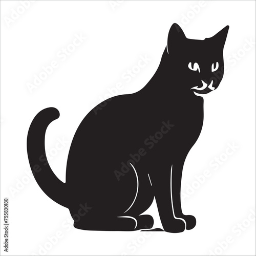 Cat black and white design