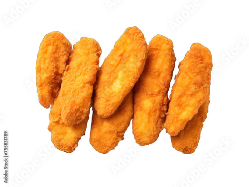 chicken tenders isolated on transparent background, transparency image, removed background
