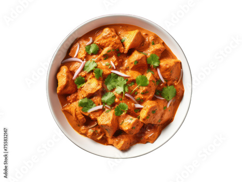 Chicken Tikka Masala isolated on transparent background, transparency image, removed background