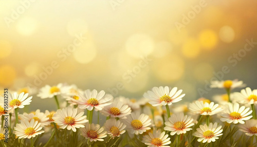Tapeta z motywem białych kwiatów na jasnym tle. Generative AI photo