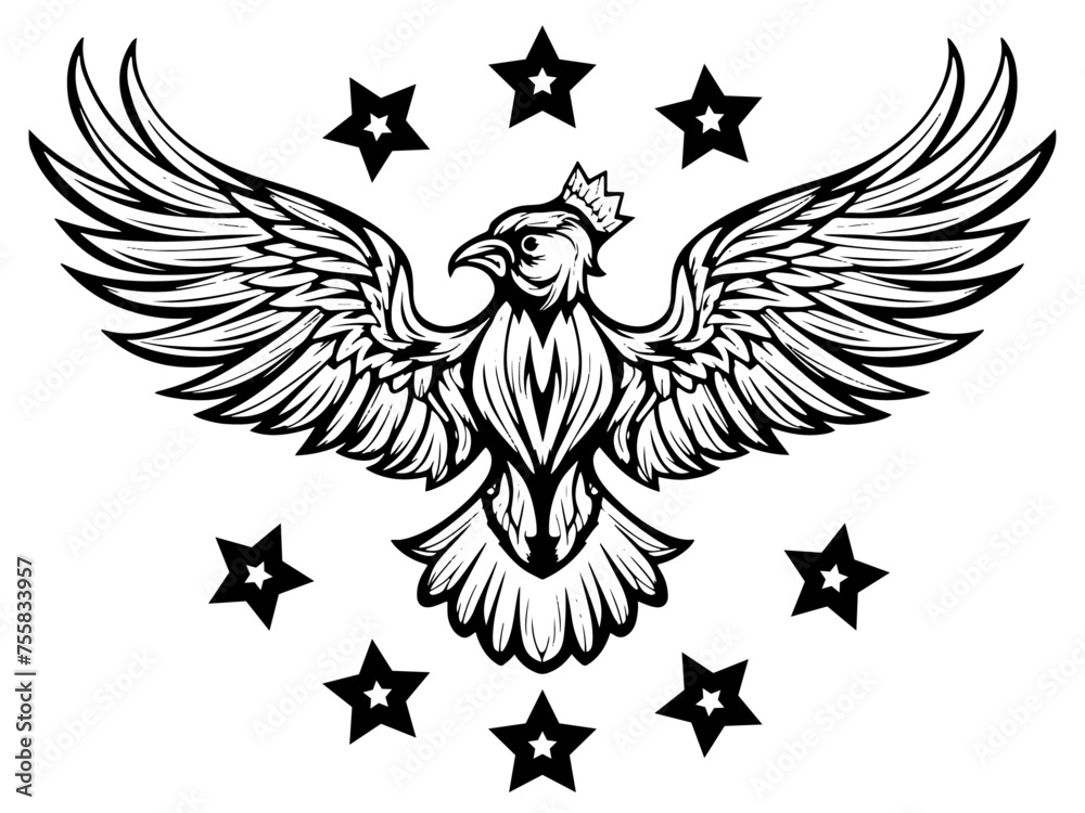 Obraz premium Logo Bird Queen Vector