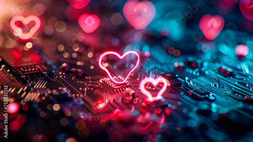 heart with a circuit board