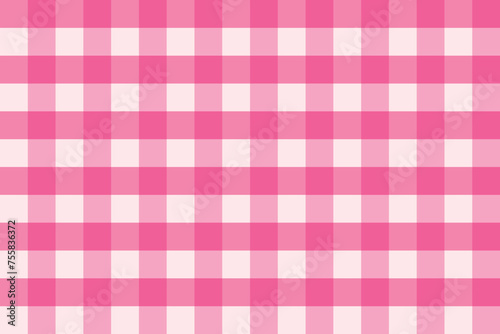 Pink checkered fabric square cute kitchen seamless pattern vintage. Vector illustration