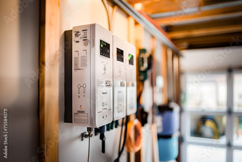 Modern electrical control panel mounted on a home wall, ensuring safe power distribution and energy management.