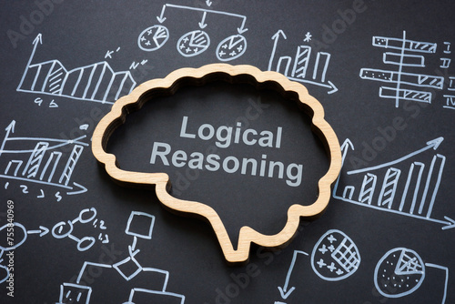 Logical reasoning concept. Graphs, diagrams and the brain.