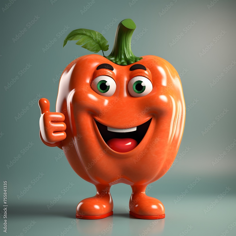 a cartoon pepper with a thumbs up
