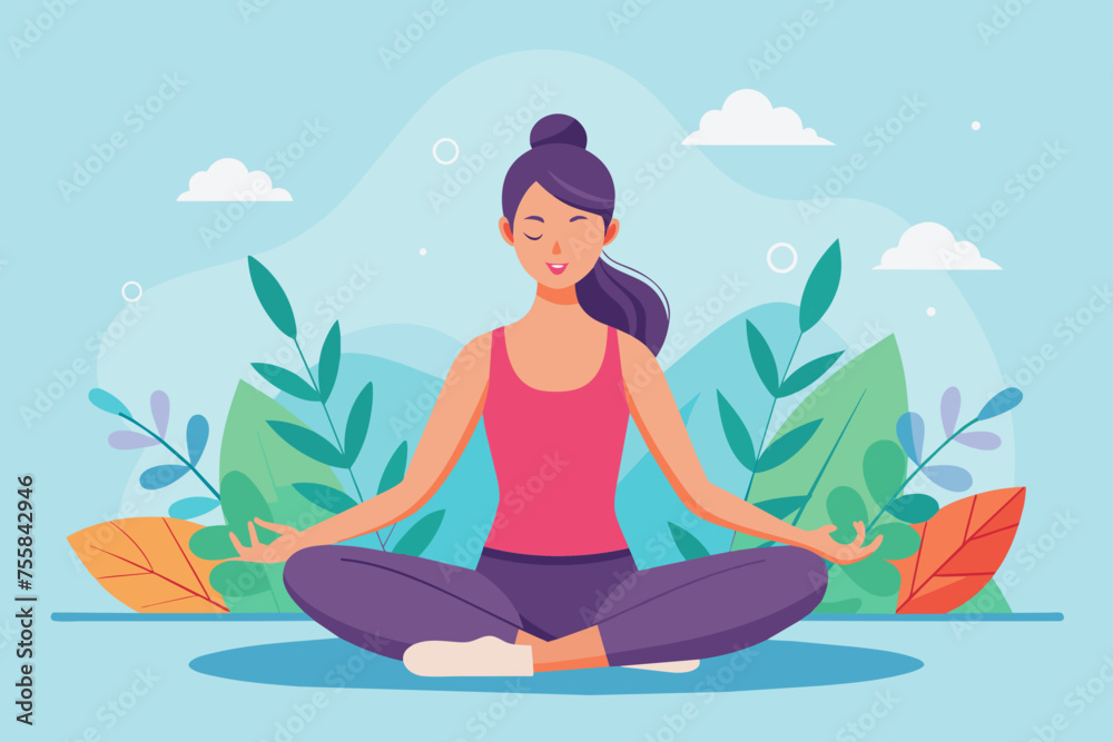 woman yoga  vector illustration 