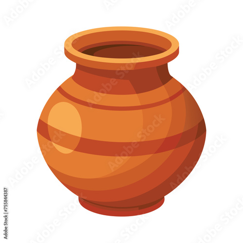 Clay pot isolated on white background