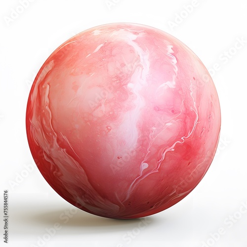 a pink and white ball