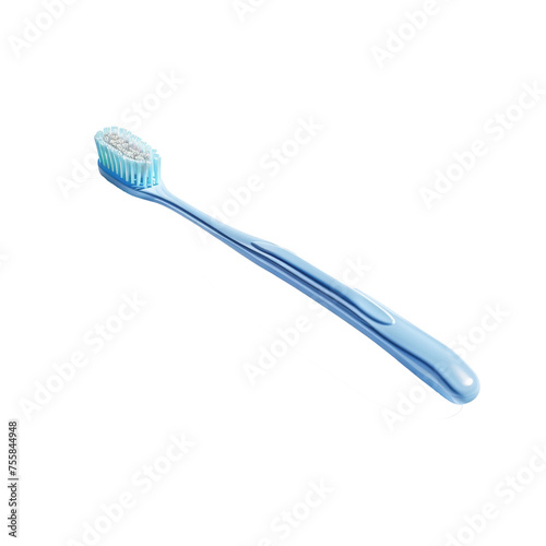 Blue Toothbrush on Transparent Background with Studio Lighting