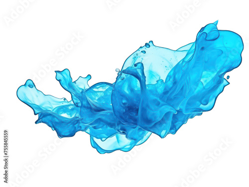 Azure blue liquid wave splash water isolated on transparent background, transparency image, removed background © transparentfritz
