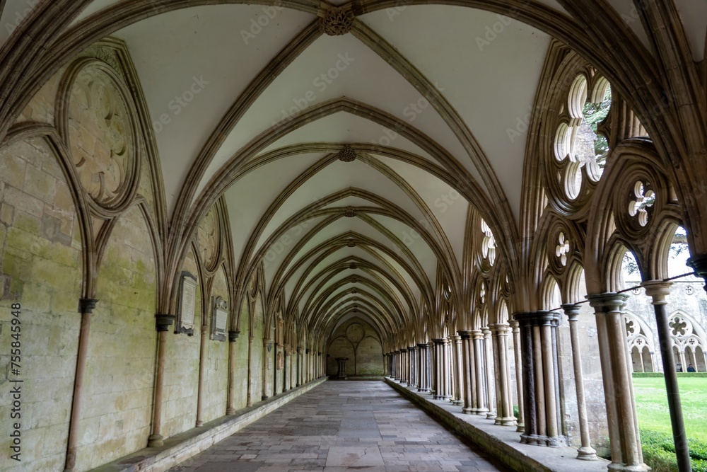 the cloisters at Salisbury Cathedral Wiltshire England