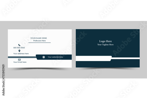 modern blue and white business card design, double sided business card design template ,Vector business card template, Clean professional business card template, visiting card, business card template.