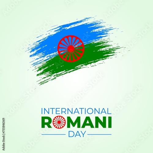 International Romani Day. 8 April. Holiday concept. Template for background with banner, poster and card. 