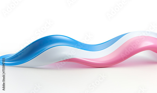 Pink, White, and Blue Toothbrush on White Background