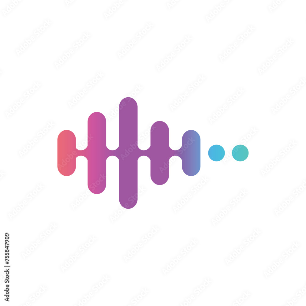 Sound wave logo design vector
