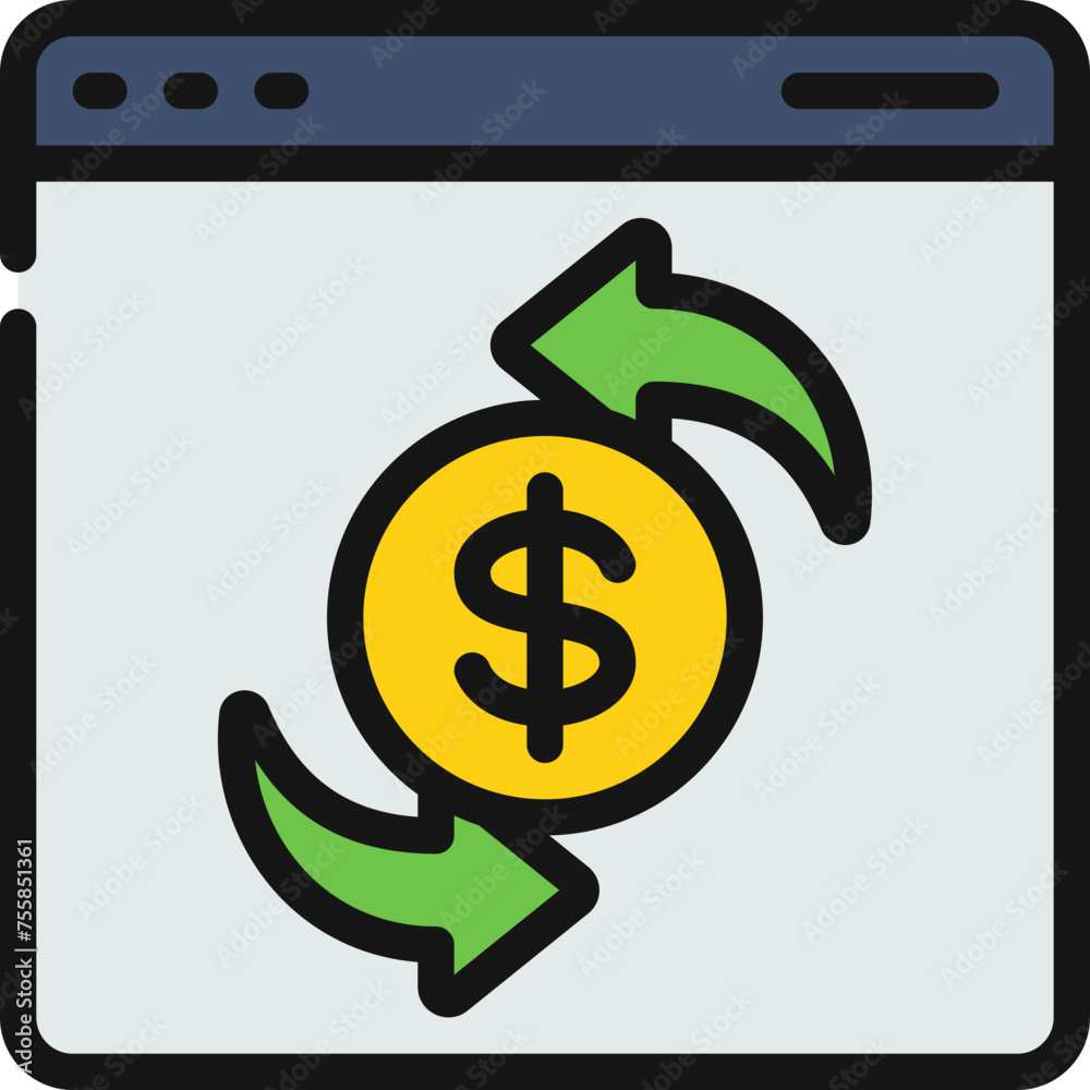 Obraz premium Online Money Transaction Icon