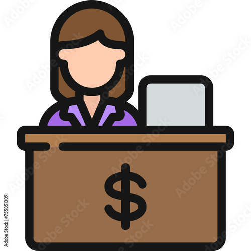 Female Bank Teller Icon