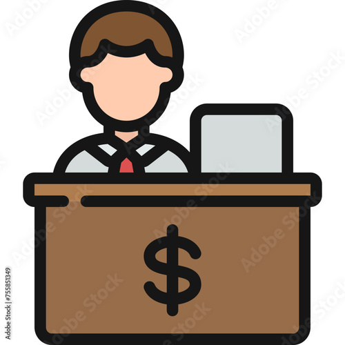 Male Bank Teller Icon