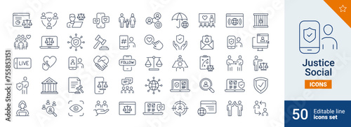 Justice social icons Pixel perfect. web, follows, protection, ...	
