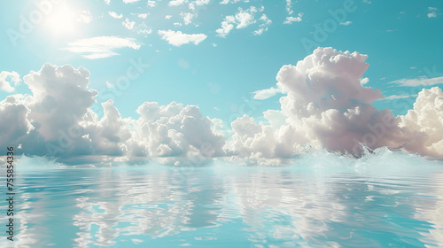 nubes en el agua.  generative ai  © Saleem