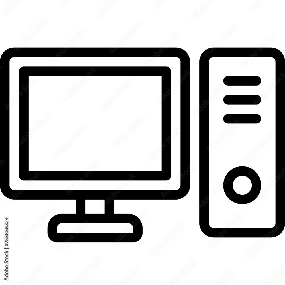 Monitor And Desktop Computer Icon Monitor And Desktop Computer Icon