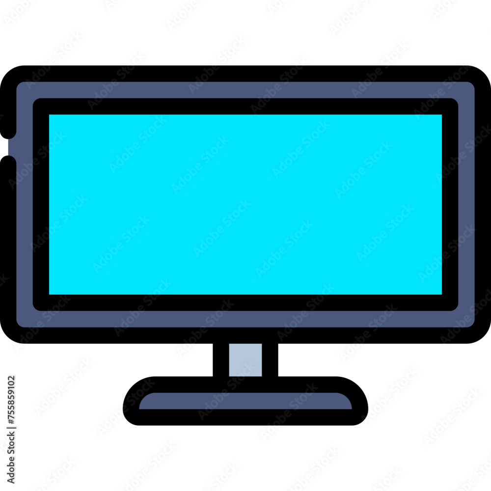 Wide Screen Monitor Icon - obrazy, fototapety, plakaty 