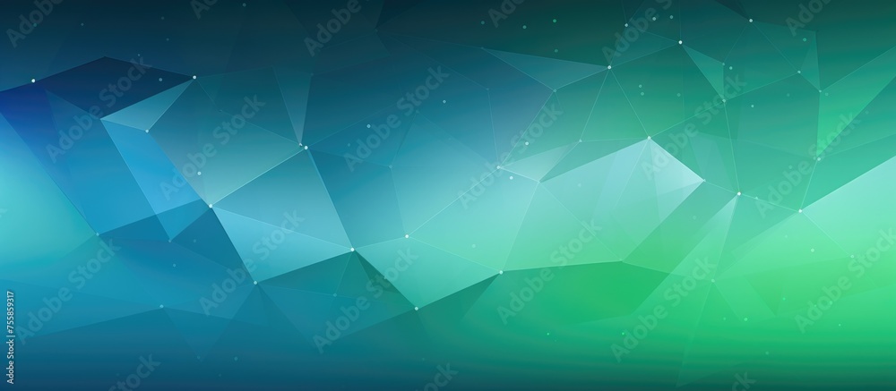 Obraz premium Blue and Green polygonal design with halftone gradient for brand book.