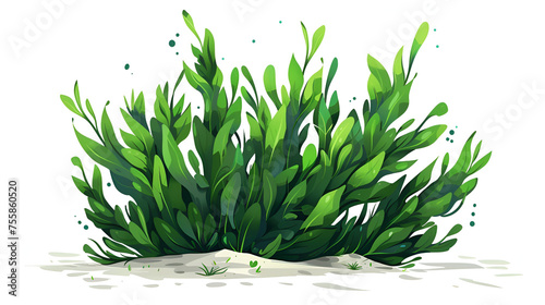 Seaweed spirulina in cartoon form underwater, generative ai photo