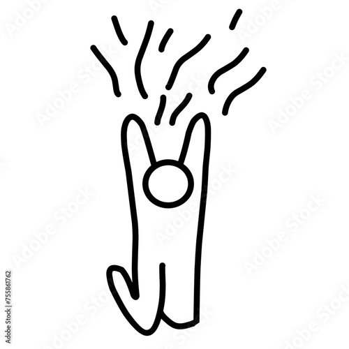Happy line icon the icons as fun, enjoy, party, good mood, celebrate.