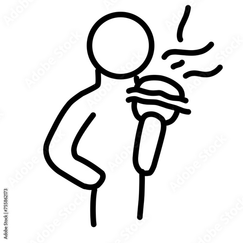Happy line icon the icons as fun, enjoy, party, good mood, celebrate.