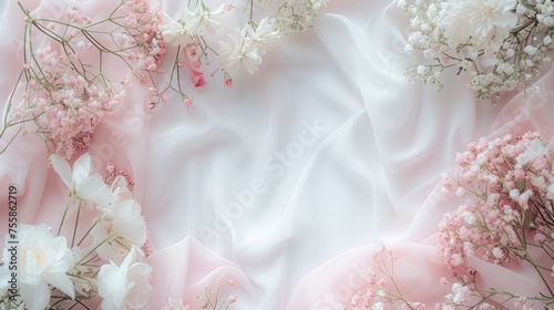White sheet with romantic flowers