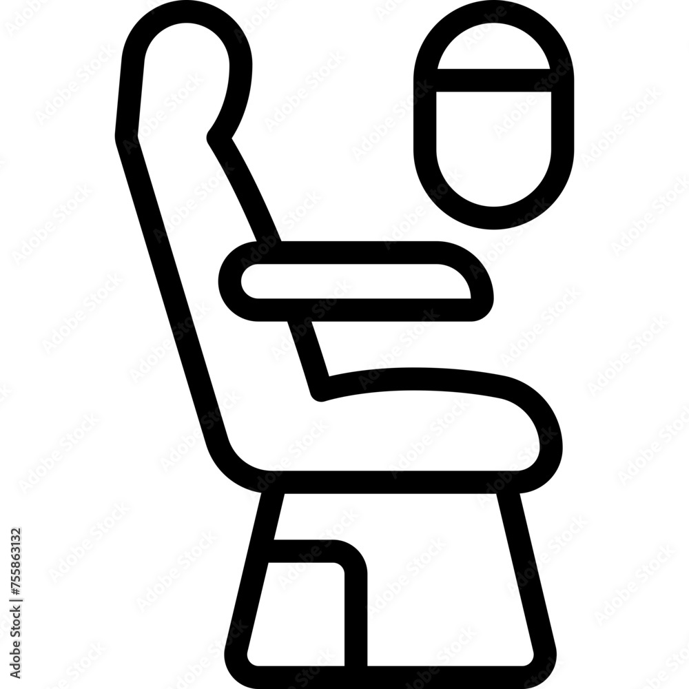 Aeroplane Seat With Window Icon Aeroplane Seat With Window Icon