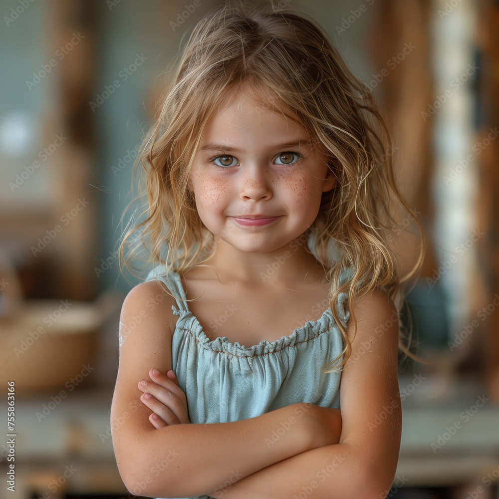 Portrait of a smiling young girl with freckles Portrait of a smiling young girl with freckles