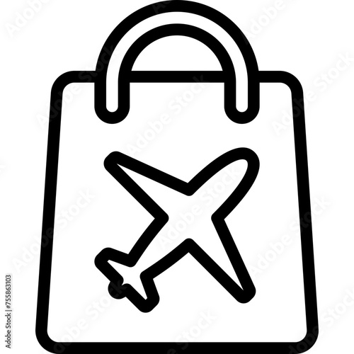 Duty Free Shopping Bag Icon