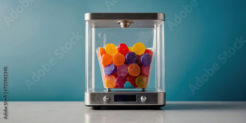 sweets in jar on scale 