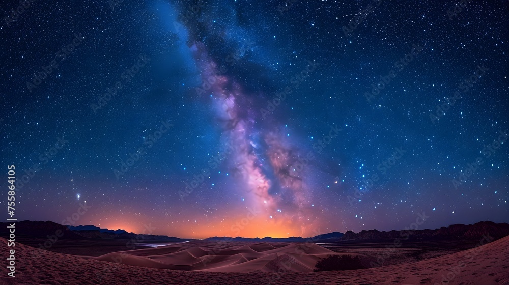  The Milky Way’s Ethereal Dance Above the Tranquil Desert Dunes