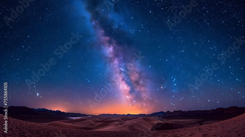  The Milky Way   s Ethereal Dance Above the Tranquil Desert Dunes