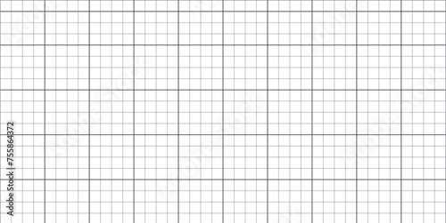 Sheet of graph paper with grid. Millimeter paper texture, geometric pattern. Gray lined blank for drawing, studying, technical engineering or scale measurement. Vector illustration photo