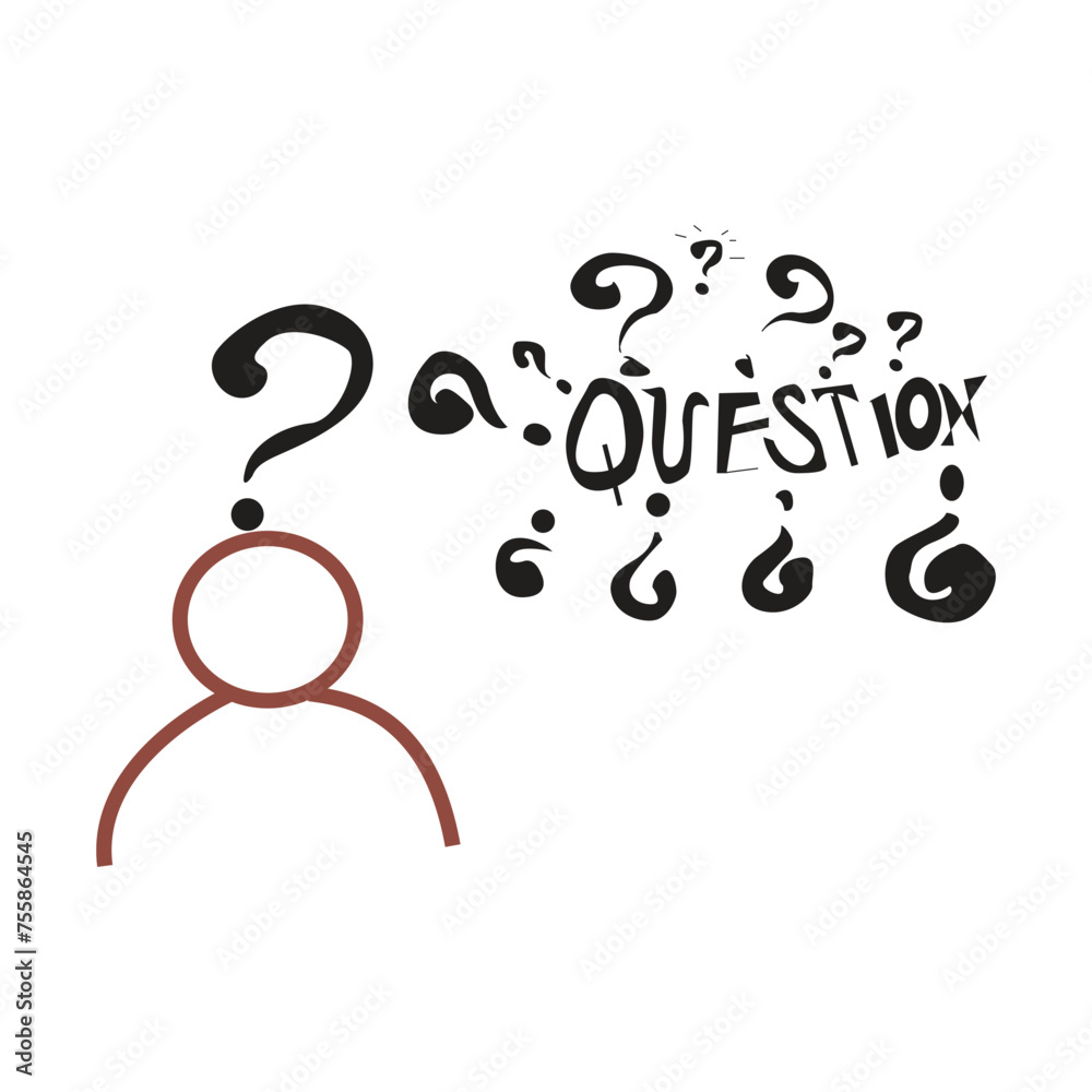Incorporate a vector of handwritten question marks. Incorporate a vector of handwritten question marks.