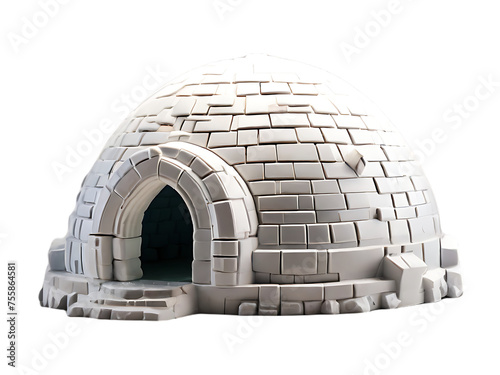 igloo house isolated on transparent background photo