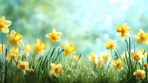 St Davids Day Display Daffodils Welsh Background. generative ai