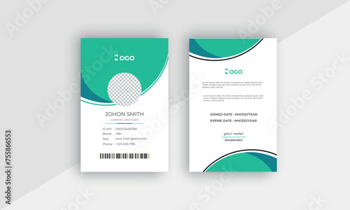 Double-sided modern creative and corporate company employee id card design template.