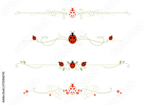 A set of lady bug themed dividers
