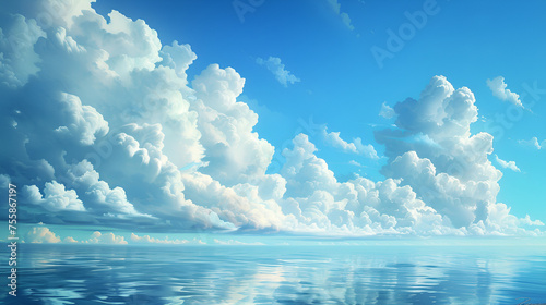 nubes en el agua. generative ai 